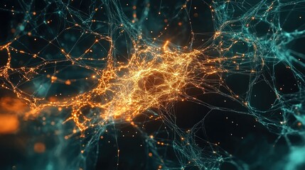 Poster - Abstract Network of Glowing Connections in Space