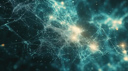 Poster - Abstract Digital Network Concept with Bright Points