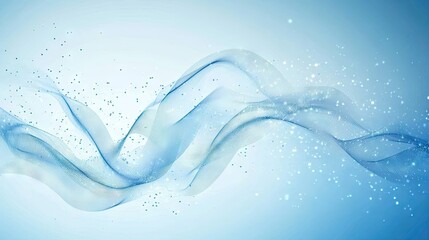 Poster - Elegant Blue Abstract Waves with Sparkles