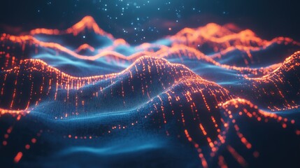 Poster - Abstract Waves of Light in Digital Environment