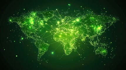Poster - Green Network Map with Global Connections