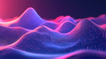 Leinwandbilder - Colorful Abstract Digital Waves Background