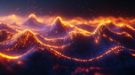 Poster - Abstract glowing landscape with vibrant colors and texture