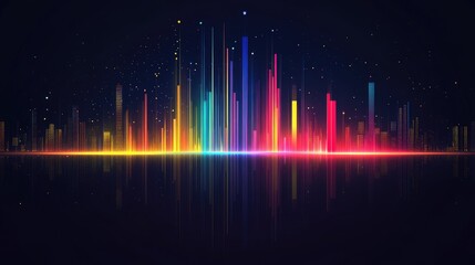 Poster - Colorful Sound Wave Visualization on Dark Background