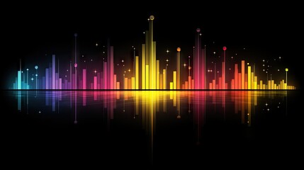 Poster - Vibrant Sound Wave Visual on Black Background
