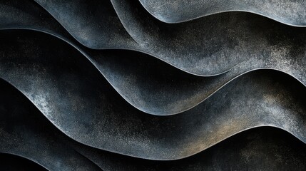 Poster - Abstract Waves in Dark Tones with Texture Detail