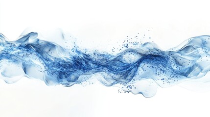 Poster - Abstract Blue Water Flow on White Background