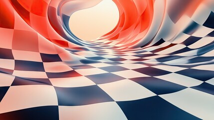 Poster - Colorful Swirling Checkered Pattern Abstract Background