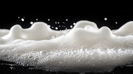Poster - Bubbles Forming on Water Surface in Dark Background