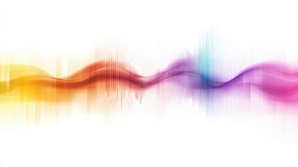 Poster - Colorful Waveforms Representing Sound and Music