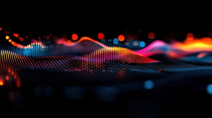 Poster - Vibrant Abstract Waves in Light and Color