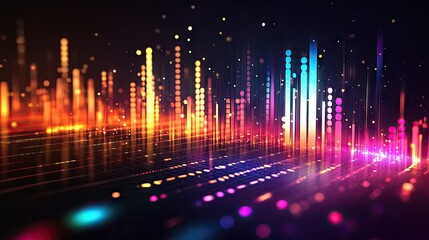 Poster - Vibrant Abstract Background with Colorful Light Bars
