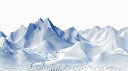 Poster - Abstract Contour Map of Mountain Landscape Design