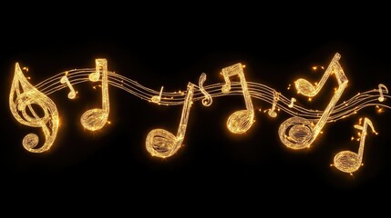 Poster - Musical Symbols with Golden Glow
