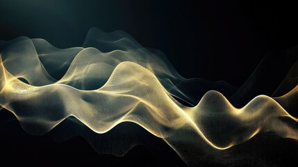 Poster - Abstract Golden Wave Fluid Line Art