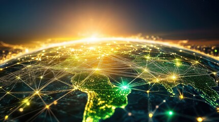 Poster - Glowing Representation of Earth with Network Connections