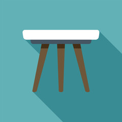 Poster - simple and stylish round coffee table with three wooden legs, perfect for modern living rooms
