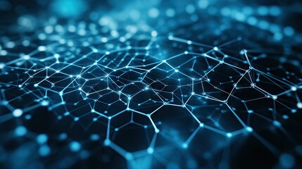 Poster - Abstract Blue Light Background with Interconnected Patterns