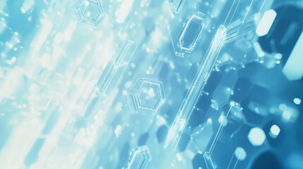 Poster - Light Blue Hexagonal Pattern Background Design