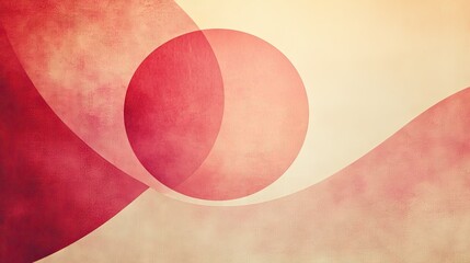 Poster - Minimalist Art with Red and Peach Blending Background