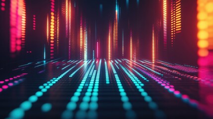Poster - Retro Equalizer Background with Vibrant Colors