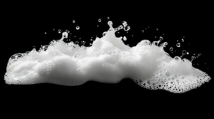 Poster - White Foam Gel Textured on Black Background