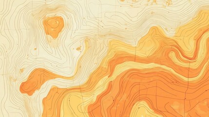 Poster - Topographic Map Illustration in Warm Tones