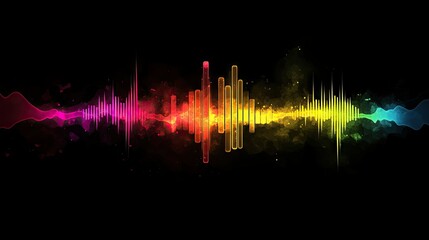 Poster - Vibrant Sound Wave Equalizer in Neon Colors