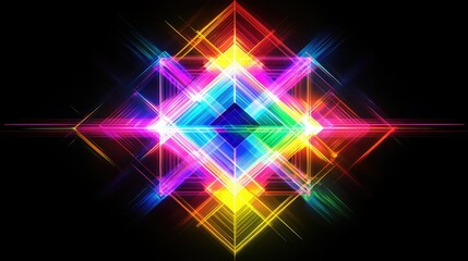 Poster - Colorful Vibrant Laser Lines on Dark Background