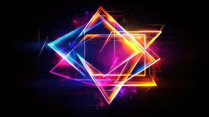 Poster - Vibrant Colorful Laser Lines in Abstract Design