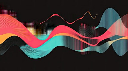 Poster - Retro Sound Wave Vintage Art Design