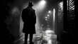 © Thiago - In the dimly lit alleyways, the telepathic noir detective delves into the minds of suspects and witnesses alike, piecing together clues with unparalleled insight and intuition. Noir. Illustration
