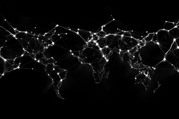 Aufkleber - A gothic-style network of data points connected by shadowy lines, with an eerie digital glow