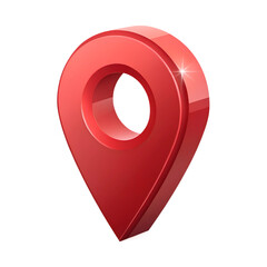 Aufkleber - Red map pointer isolated on a transparent background,position marker, navigation,Red location icon 3d style,GPS,3D rendering,red location icon,PNG Red location pointer icon,Red Location Pin,Ai