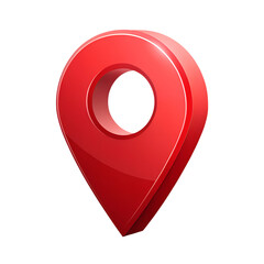 Aufkleber - Red map pointer isolated on a transparent background,position marker, navigation,Red location icon 3d style,GPS,3D rendering,red location icon,PNG Red location pointer icon,Red Location Pin,Ai