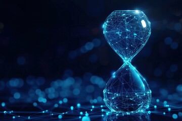 Poster - digital hourglass symbolizing time, technology, and connectivity