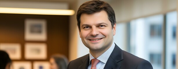 Smiling Businessman Portrait in an Office Setting