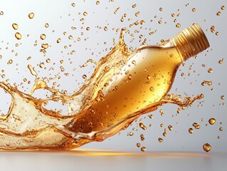 Poster - Capture the beauty of liquid gold splash with reflective highlights isolated for stunning visuals
