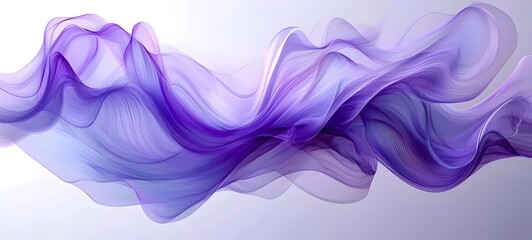 Poster - An artistic representation of flowing purple waves, showcasing soft gradients and delicate textures that evoke a sense of tranquility and fluidity.