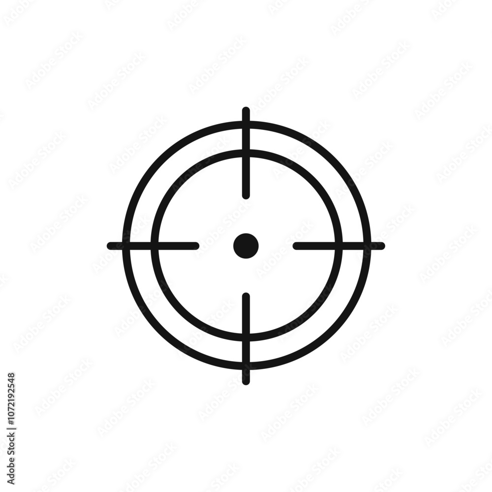 Aim icon black and white vector outline sign Stock Vector | Adobe Stock