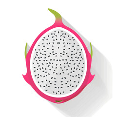 Wall Mural - 2D flat vector illustration dragon fruit icon isolated on a white background.