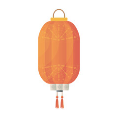 Poster - Chinese lantern in flat design. Red paper lamp for asian holiday festival. Vector illustration isolated.