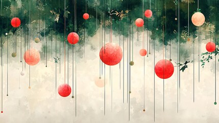 Poster - gentle raindrops falling from the sky in a vector illustration with soft colors and artistic element