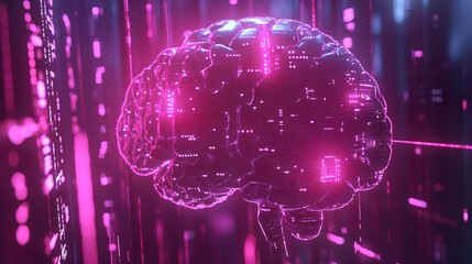 Poster - Digital Brain with AI Chip and Circuit Technology, 4k Resolution