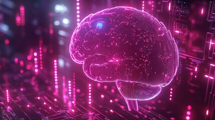Poster - Digital Brain with AI Chip and Circuit Technology, 4k Resolution