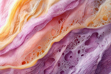 Poster - Colorful layers of soft fabric create a textured abstract design
