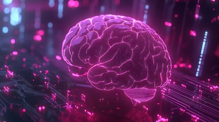 Poster - Digital Brain with AI Chip and Circuit Technology, 4k Resolution