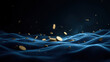 © Tameem - An image depicting a digital money concept with glowing coins amidst fluid shapes, symbolizing cryptocurrency stability.