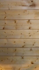 Wall Mural - vertical picture with light wooden panels with a warm shade of wood with cuts and cracks in the texture, a fragment of a wall made of solid wood planks