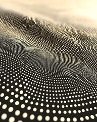 Poster - A mesmerizing abstract image featuring a wave of dots in black and white, creating a sense of depth and texture. The soft gradients add an artistic touch.